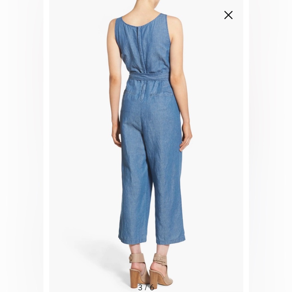 Madewell 'Muralist' Crop Chambray Jumpsuit - size 2 - Picture 9 of 10